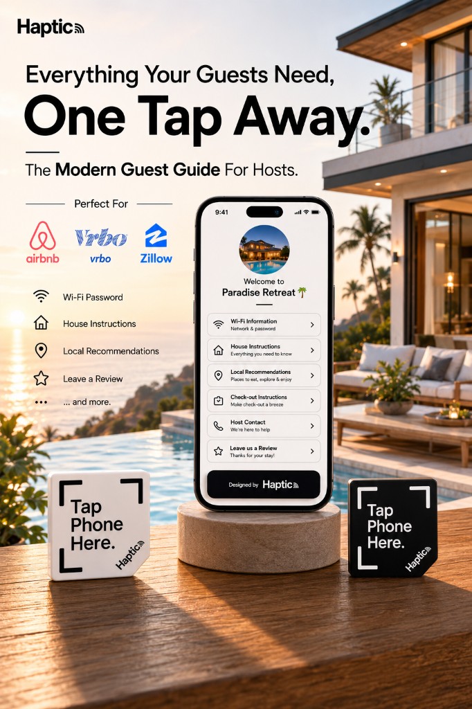 Haptic digital guest guide for short-term rentals